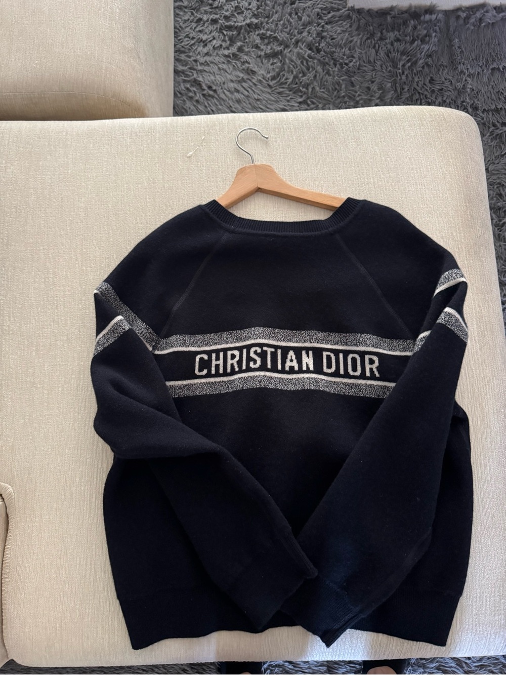 Dior Black Crewneck Sweater. Reversible